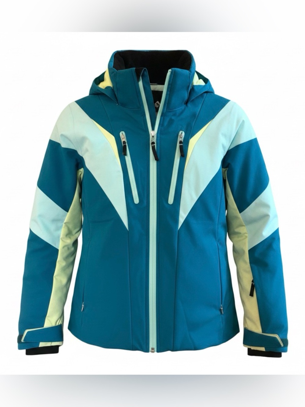 Obermeyer Teen L 14-16 Ski Jacket Blue Aqua Waterproof Insulated Hooded